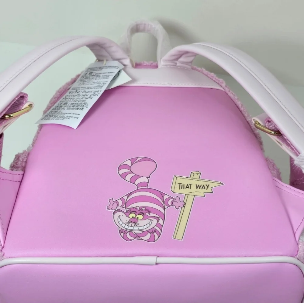 Loungefly Disney Parks Cheshire Cat Sherpa Mini Backpack NWT